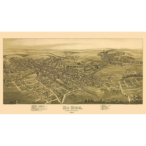 Dubios Pennsylvania - Moyer 1895  Gold Ornate Wood Framed Art Print with Double Matting by Moyer