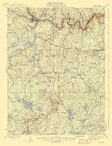 Hawley Pennsylvania Quad - USGS 1938 White Modern Wood Framed Art Print with Double Matting by USGS