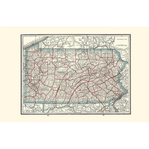 Pennsylvania - Rathbun 1893 White Modern Wood Framed Art Print by Rathbun