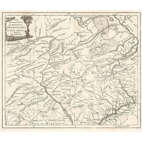 Pennsylvania -1780 White Modern Wood Framed Art Print by Unknown