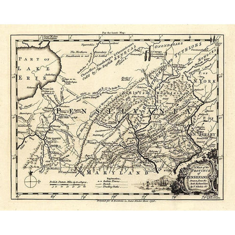 Pennsylvania - Kitchin 1756  Black Modern Wood Framed Art Print with Double Matting by Kitchin