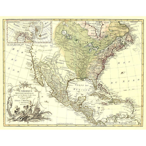 North America Canada - Covens 1757 Black Modern Wood Framed Art Print with Double Matting by Covens