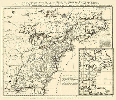 English Empire French Encroachments - Herbert 1755 Black Ornate Wood Framed Art Print with Double Matting by Herbert