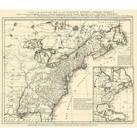 English Empire French Encroachments - Herbert 1755 Gold Ornate Wood Framed Art Print with Double Matting by Herbert