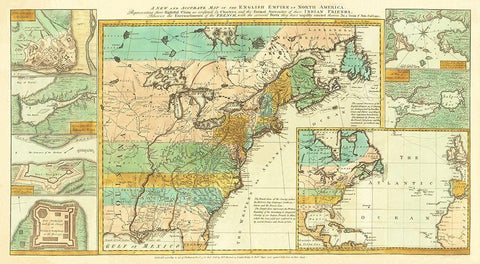 English Empire French Encroachments - Herbert 1755 White Modern Wood Framed Art Print with Double Matting by Herbert
