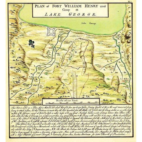 Plan of Fort William Henry at Lake George 1750 Black Modern Wood Framed Art Print by Unknown