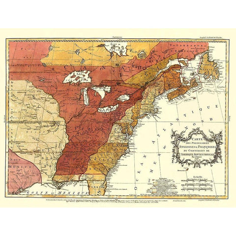 English with French Possessions - Londres 1763 Gold Ornate Wood Framed Art Print with Double Matting by Londres