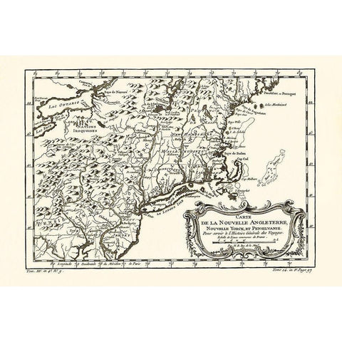 New England New York Pennsylvania - 1757 White Modern Wood Framed Art Print by Unknown