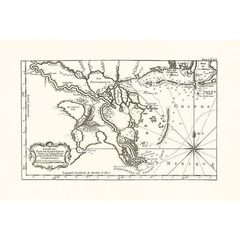 Louisiana Mississippi Alabama - 1760 Black Modern Wood Framed Art Print by Unknown