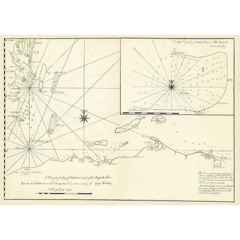 Bay of Honduras with Mosquito Shore - 1760 White Modern Wood Framed Art Print by Unknown