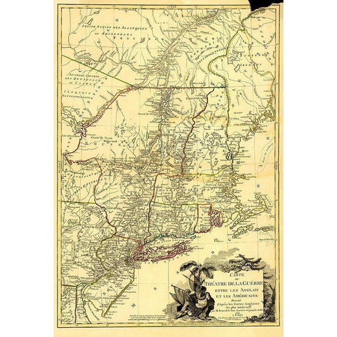 Theatre War English Americans Black Modern Wood Framed Art Print by Brion de la Tour