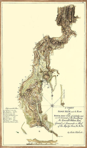 Survey Frogs Neck Route British Army Black Ornate Wood Framed Art Print with Double Matting by Blaskowitz