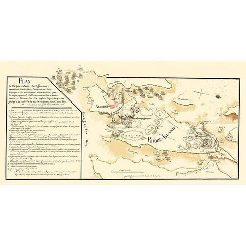 Rhode Island - Lafayette 1778 Black Modern Wood Framed Art Print by Lafayette
