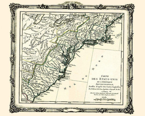 United States North America - Brion de la Tour Black Ornate Wood Framed Art Print with Double Matting by Brion de la Tour