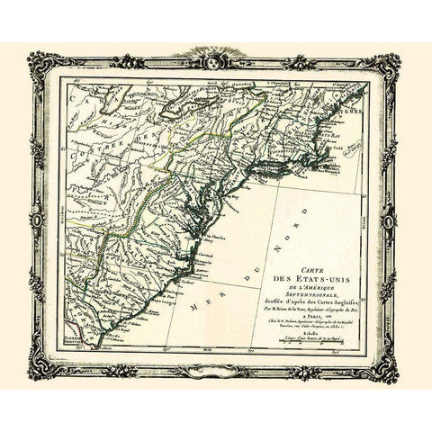 United States North America - Brion de la Tour Black Modern Wood Framed Art Print by Brion de la Tour