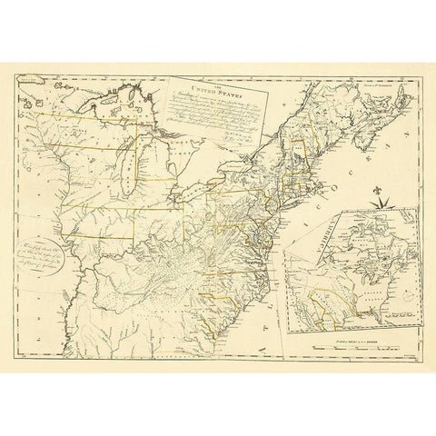 United States Treaty of Peace Sept 3rd 1783 White Modern Wood Framed Art Print by McMurray