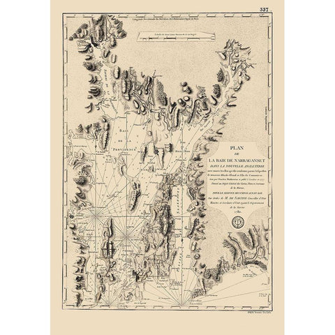 Narragansett Bay - Blaskowitz 1780 Black Modern Wood Framed Art Print by Blaskowitz