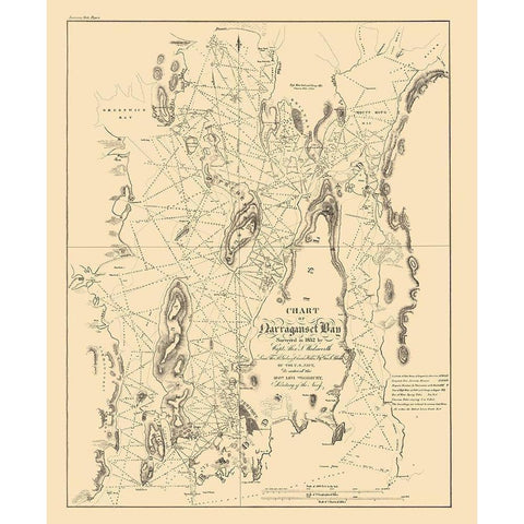 Narragansett Bay - US Navy 1832 White Modern Wood Framed Art Print by US Navy