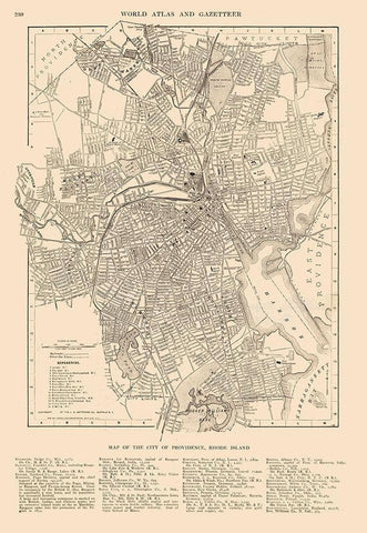 Providence  Rhode Island - Reynold 1921 Black Ornate Wood Framed Art Print with Double Matting by Reynold