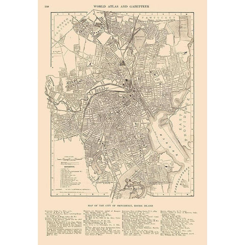 Providence  Rhode Island - Reynold 1921 White Modern Wood Framed Art Print by Reynold