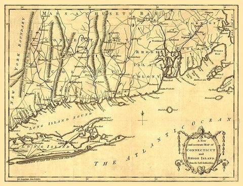 Rhode Island -1780 Black Ornate Wood Framed Art Print with Double Matting by Unknown