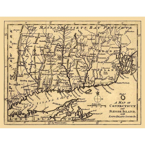 Rhode Island -1776 White Modern Wood Framed Art Print by Unknown