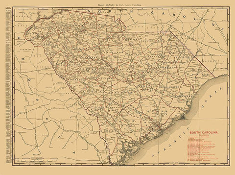 South Carolina -1900 Black Ornate Wood Framed Art Print with Double Matting by Unknown