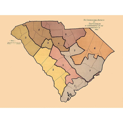 South Carolina -1882 White Modern Wood Framed Art Print by Unknown