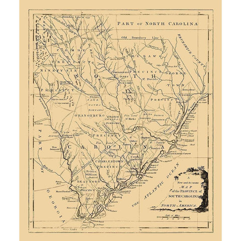 South Carolina -1779 Black Modern Wood Framed Art Print with Double Matting by Unknown