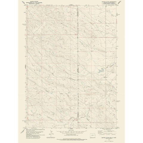 Coffee Flats South Dakota Quad - USGS 1978 Black Modern Wood Framed Art Print with Double Matting by USGS