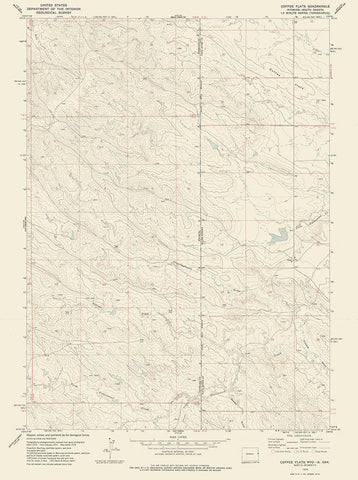 Coffee Flats South Dakota Quad - USGS 1978 White Modern Wood Framed Art Print with Double Matting by USGS