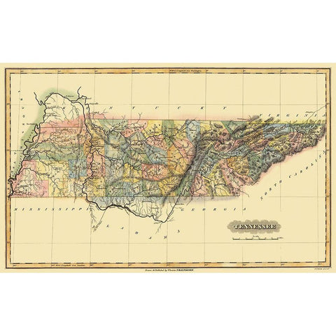 Tennessee - Lucas 1823 White Modern Wood Framed Art Print by Lucas