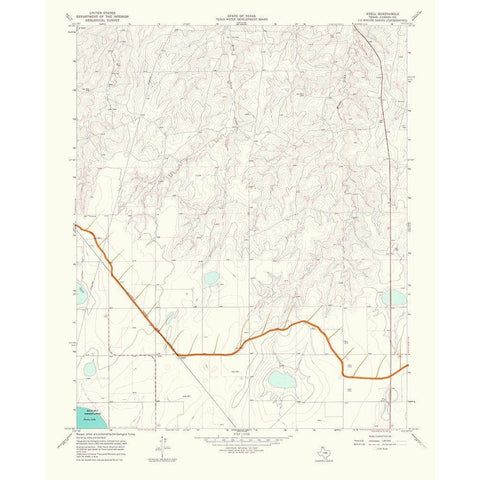 Abell Texas Quad - USGS 1967 White Modern Wood Framed Art Print by USGS