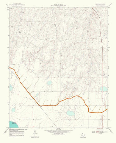 Abell Texas Quad - USGS 1967 White Modern Wood Framed Art Print with Double Matting by USGS