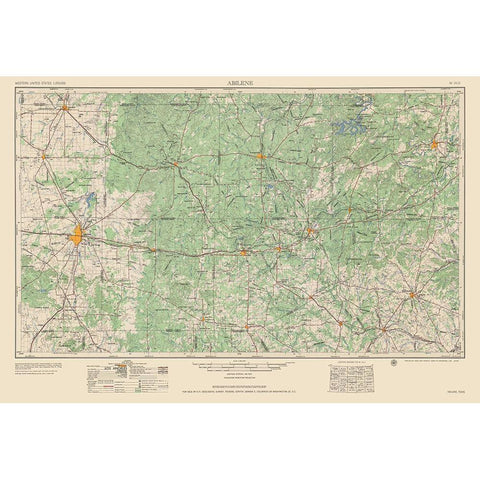 Abilene Texas Quad - USGS 1954 White Modern Wood Framed Art Print by USGS