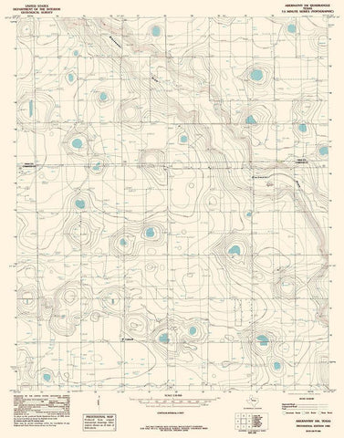 South West Abernathy Texas Quad - USGS 1985 White Modern Wood Framed Art Print with Double Matting by USGS