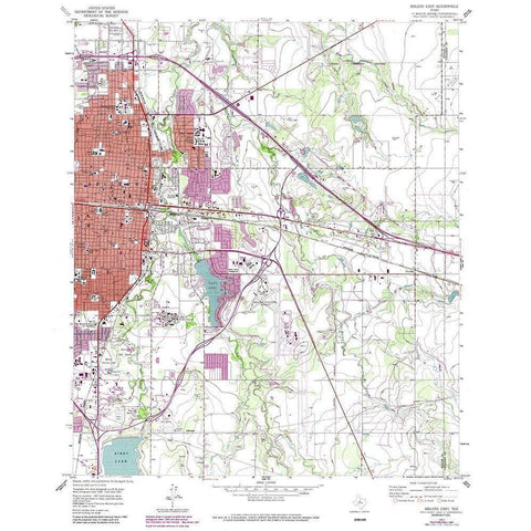 East Abilene Texas Quad - USGS 1957 White Modern Wood Framed Art Print by USGS