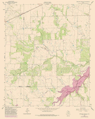 North West Antelope Creek Texas Quad - USGS 1962 White Modern Wood Framed Art Print with Double Matting by USGS