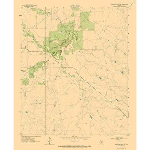 South West Antelope Creek Texas Quad - USGS 1962 Black Modern Wood Framed Art Print with Double Matting by USGS