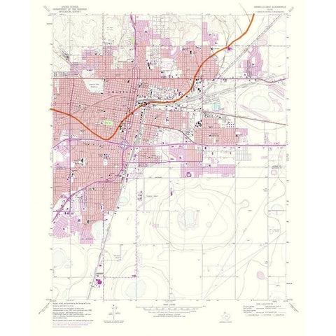 Amarillo East Texas Quad - USGS 1975 White Modern Wood Framed Art Print by USGS