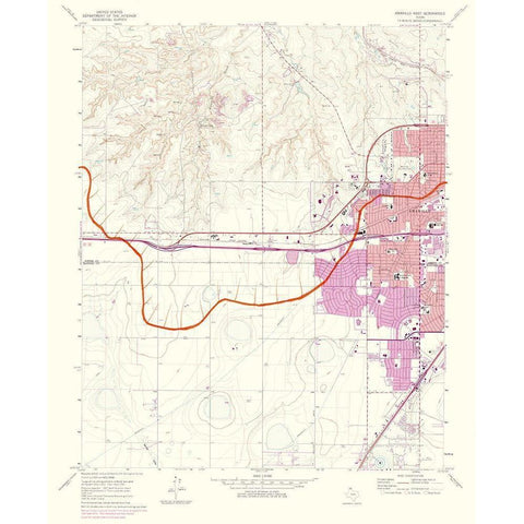 Amarillo West Texas Quad - USGS 1975 Black Modern Wood Framed Art Print with Double Matting by USGS