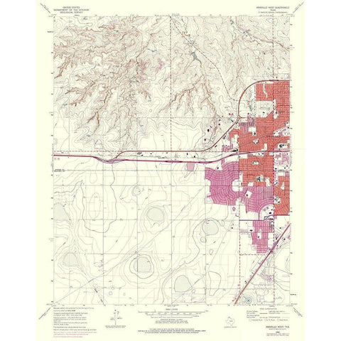 West Amarillo Texas Quad - USGS 1960 White Modern Wood Framed Art Print by USGS