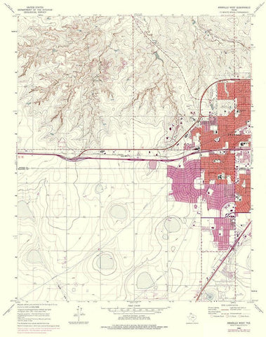 West Amarillo Texas Quad - USGS 1960 White Modern Wood Framed Art Print with Double Matting by USGS