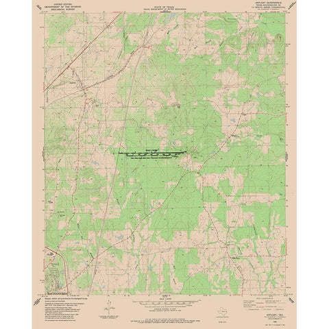 Appleby Texas Quad - USGS 1983 White Modern Wood Framed Art Print by USGS