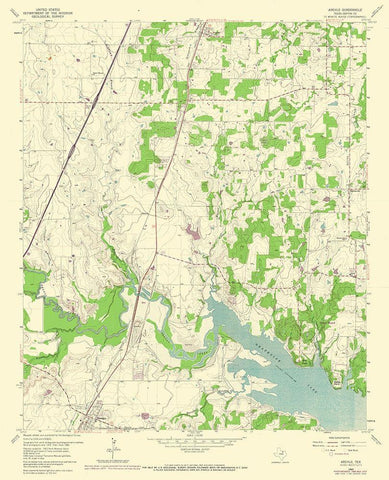 Argyle Texas Quad - USGS 1960 Black Ornate Wood Framed Art Print with Double Matting by USGS