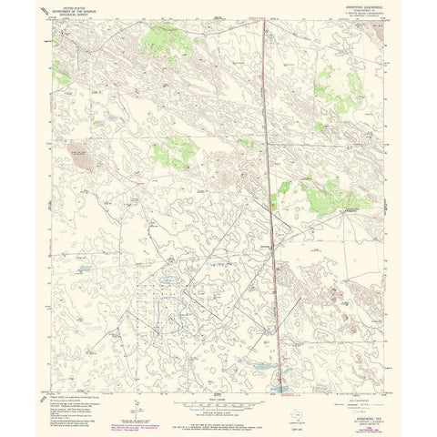 Armstrong Texas Quad - USGS 1956 Black Modern Wood Framed Art Print with Double Matting by USGS