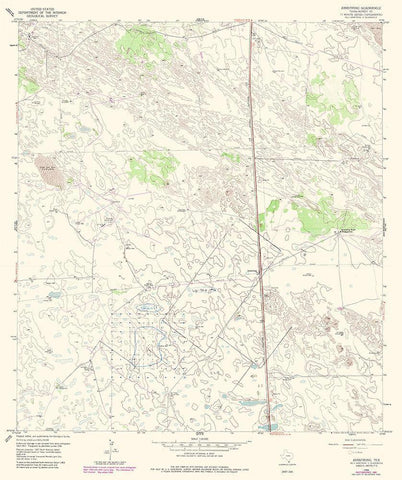 Armstrong Texas Quad - USGS 1956 White Modern Wood Framed Art Print with Double Matting by USGS