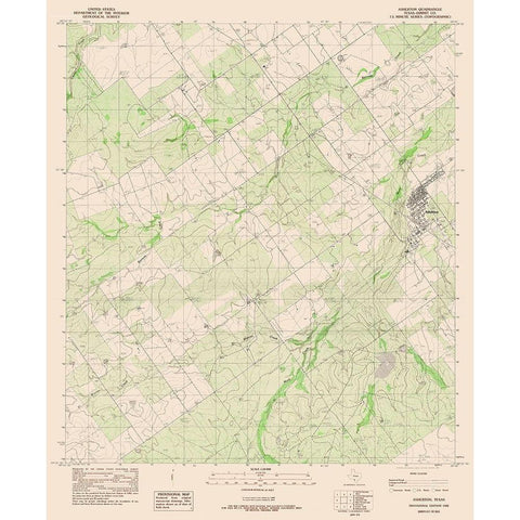 Asherton Texas Quad - USGS 1982 Gold Ornate Wood Framed Art Print with Double Matting by USGS