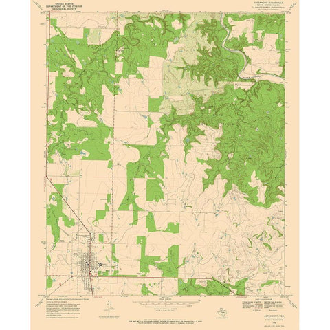 Aspermont Texas Quad - USGS 1968 Gold Ornate Wood Framed Art Print with Double Matting by USGS
