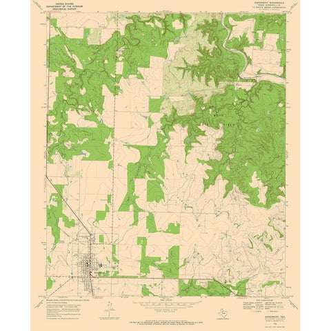 Aspermont Texas Quad - USGS 1968 White Modern Wood Framed Art Print by USGS